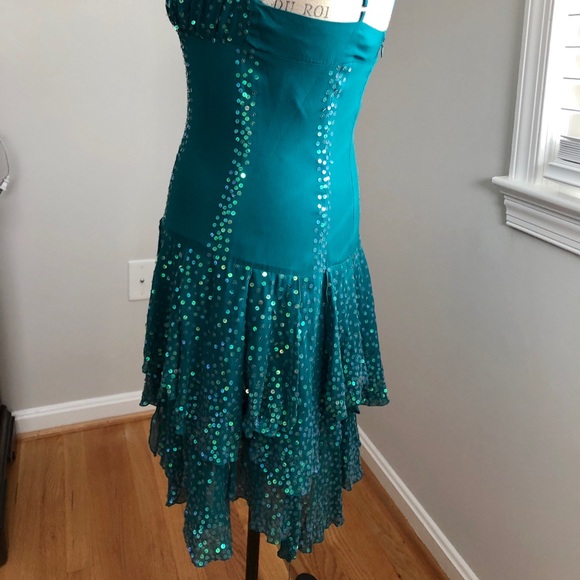 Bebe Green Sparkle/Sequin Dress - Picture 2 of 6